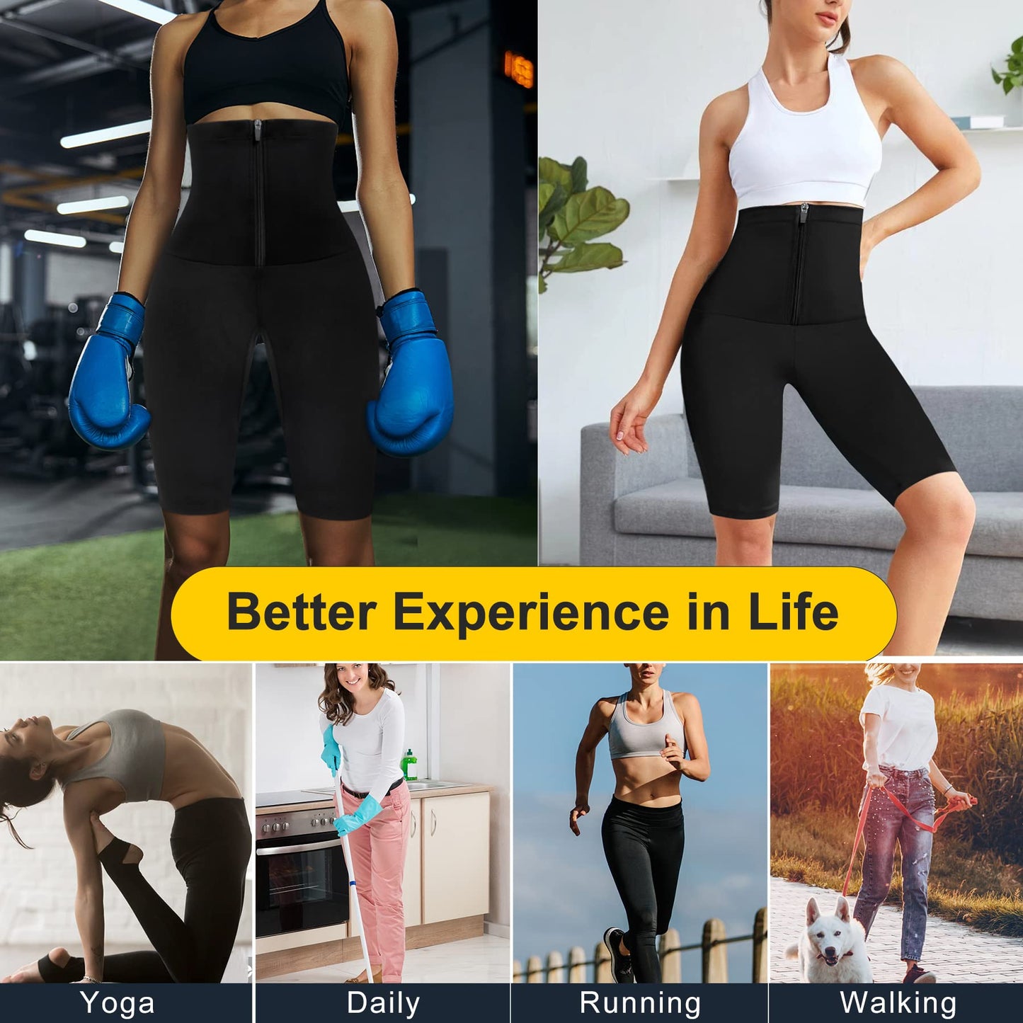 SCARBORO Sauna Sweat Pants for Women High Waist Compression Slimming Weights Thermo Legging Workout Body Shaper Sauna Suit