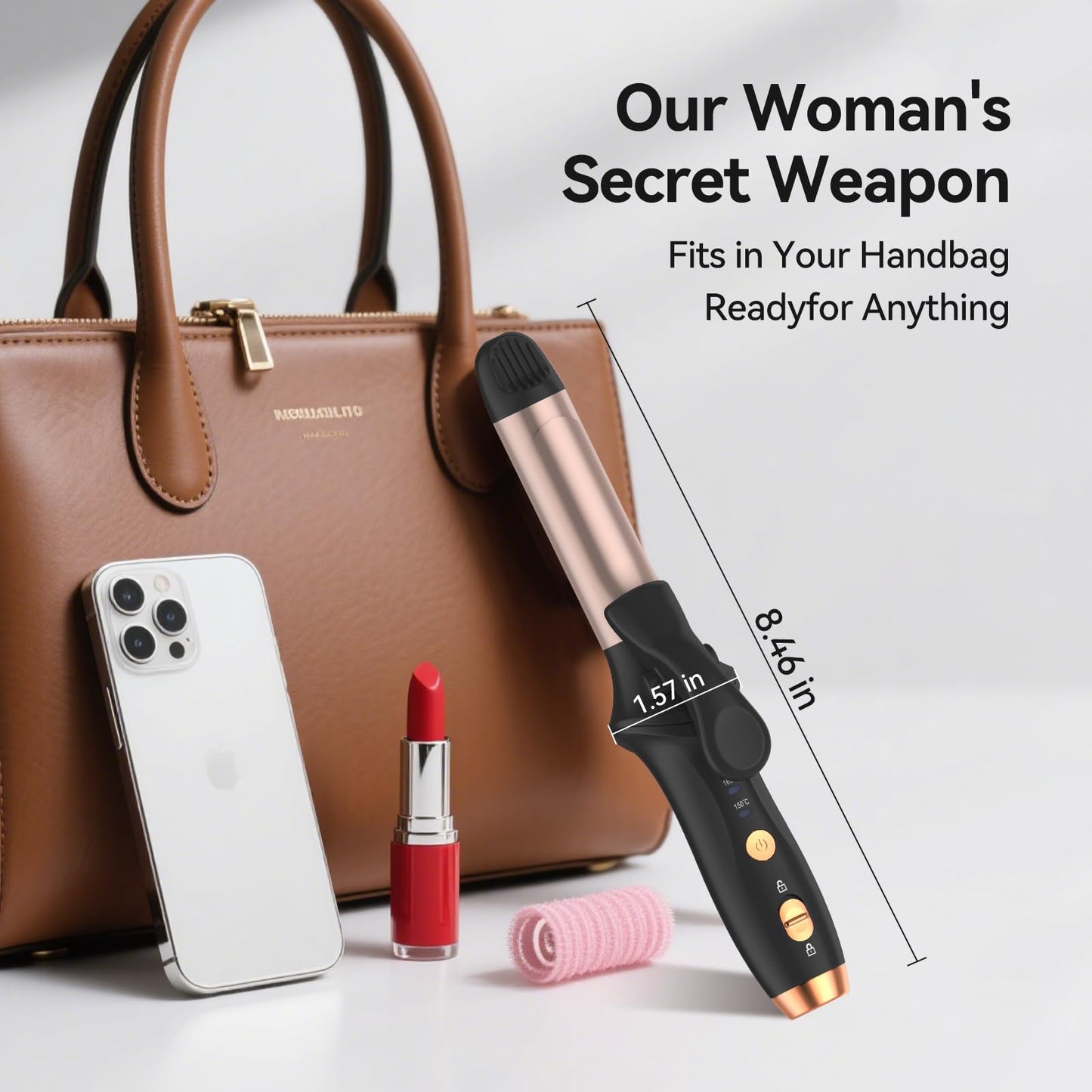 Cordless Curling Iron Mini Curling Iron, USB Rechargeable 4000 mAh 3 Temp Setting Travel Portable Hair Curler with 200 Million Negative Ion Cordless Hair Curler