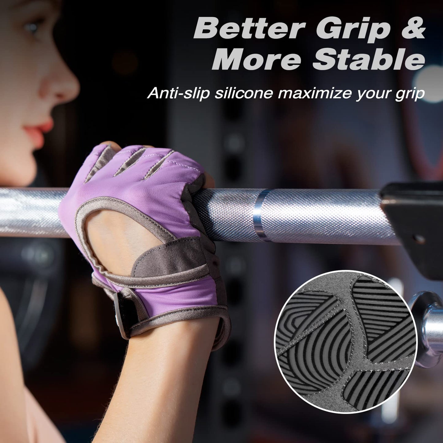 Glofit Workout Gloves for Women Men, Lightweight Weight Lifting Glove Breathable Fingerless Gym Gloves, Exercise, Fitness, Training, Cycling