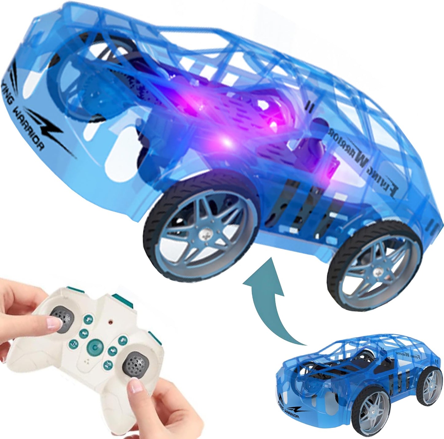 RC Drone Car Mini RC Drone & Flying Car, Remote Control Quadcopter with One Key Take Off/Landing, LED Lights, Easy to Fly Toy Drones for Kids 8-12