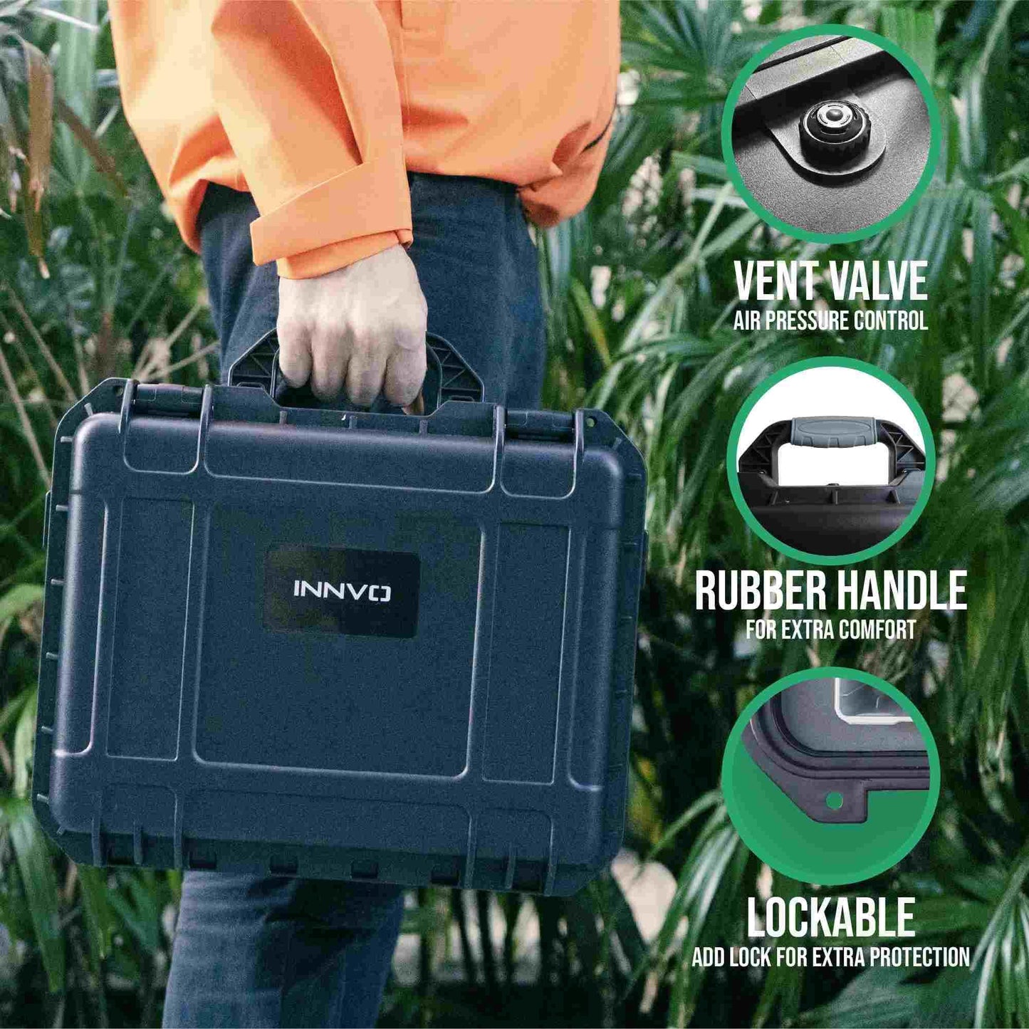 INNVO Hard Case for DJI Mini 4 Pro Fly More Combo RC 2 / RC-N2 Compatible with DJI Mini 3 3PRO, Waterproof, Shotproof, Dust-proof, Easy for Drone Organize Storage Transport, Black (Case ONLY)