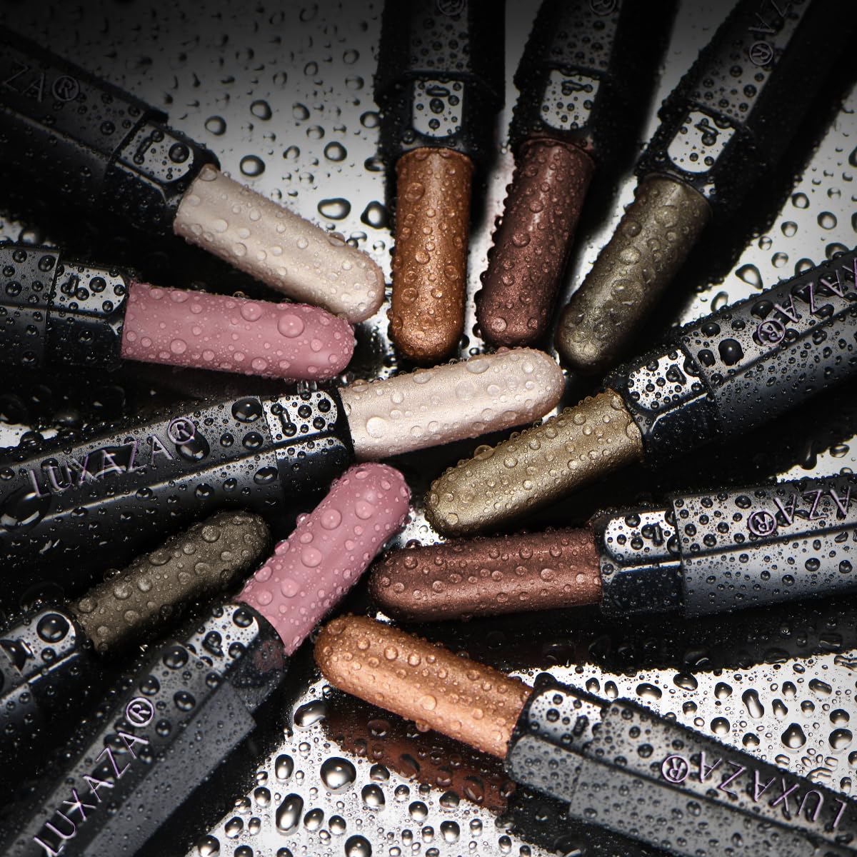 LUXAZA PRO Neutral Eyeshadow Stick Makeup Set, Metallic Shimmer Matte Cream Eye Shadow Eyeliner Brightener Pencil Crayon - Classic 6PCS A003