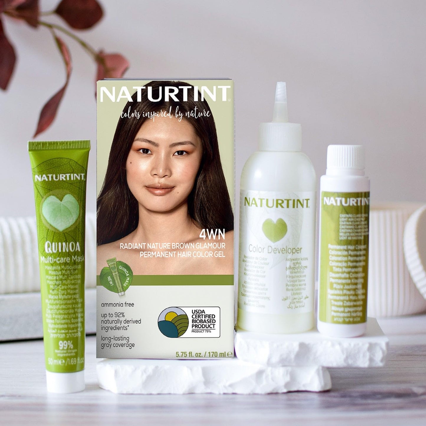 Naturtint 4WN Radiant Nature Brown Glamour Permanent Hair Color (Pack of 1), Ammonia Free, Vegan, Cruelty Free, up to 100% Gray Coverage, Long Lasting Results (Packaging may vary)