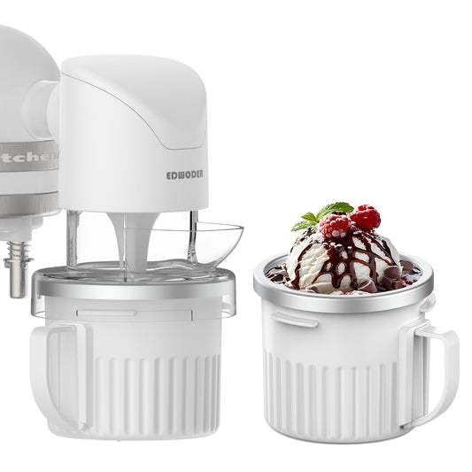 TWO BOWLS Ice Cream Maker Attachment for All KitchenAid Stand Mixer, Makes Homemade Ice Cream, Gelato, Sorbet,Frozen Yogurt