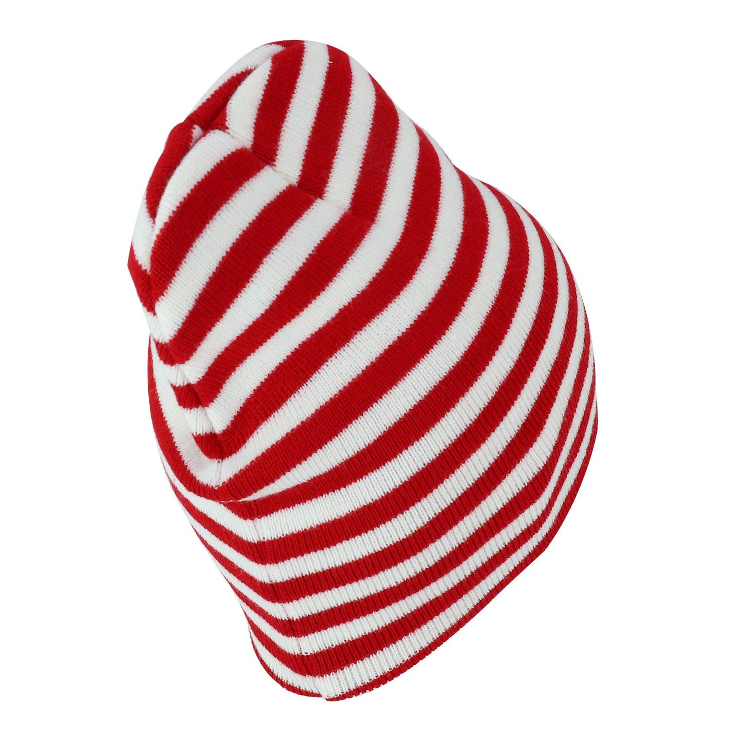 Armycrew Red White Stripe Short Skull Beanie - 1PK