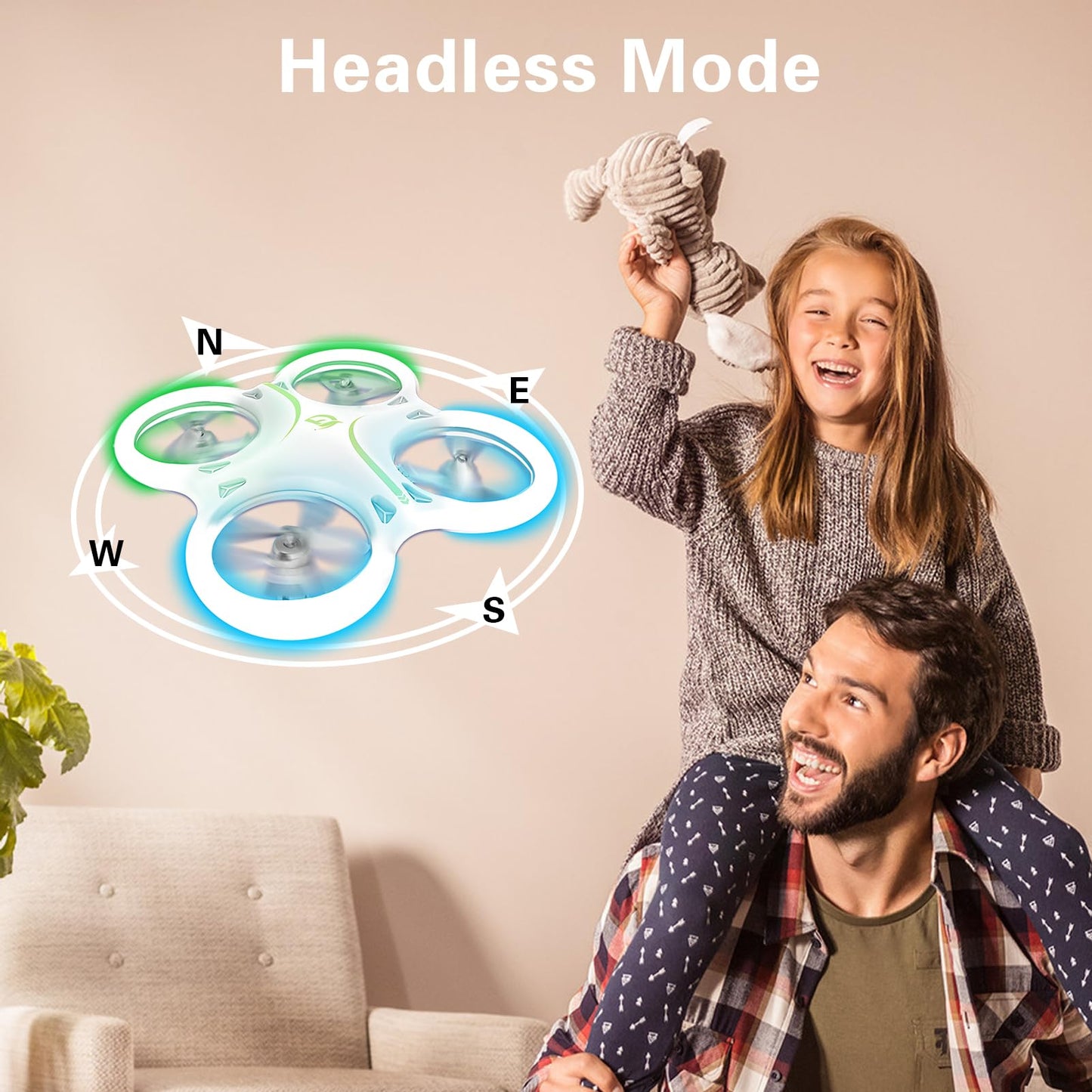 Drones for kids 8-12, Drone for Kid and Beginner, Drone with Led Light, Small Indoor Rc Drone with 360 Flip, 2 Batteries, One Key Take Off Landing, Kids Flying Toy Gift for Boy and Girl