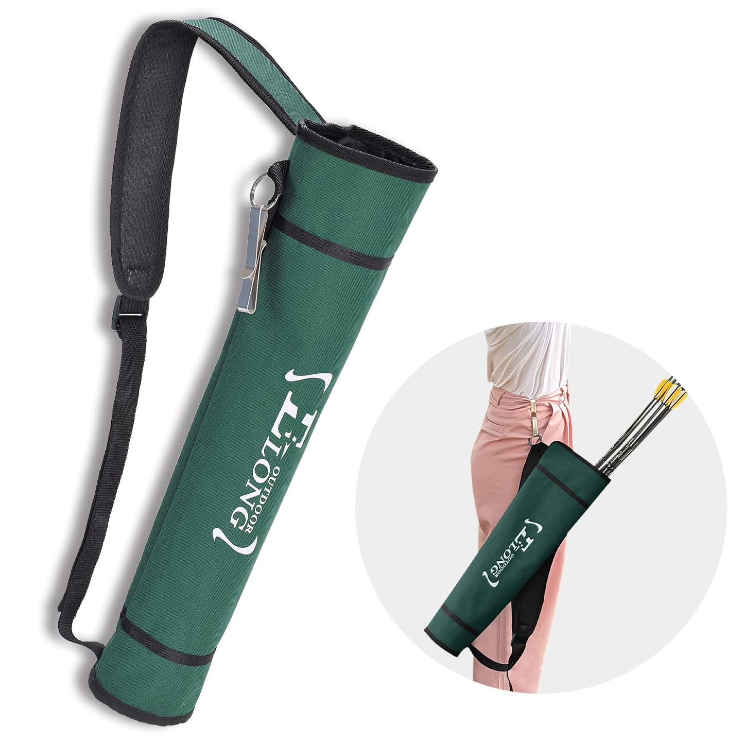 ELONG Adjustable Archery Back Arrow Quiver Holder - Upgraded Quiver Arrows for Compound Recurve Bow and Hunting Target Practicing Youth and Adults