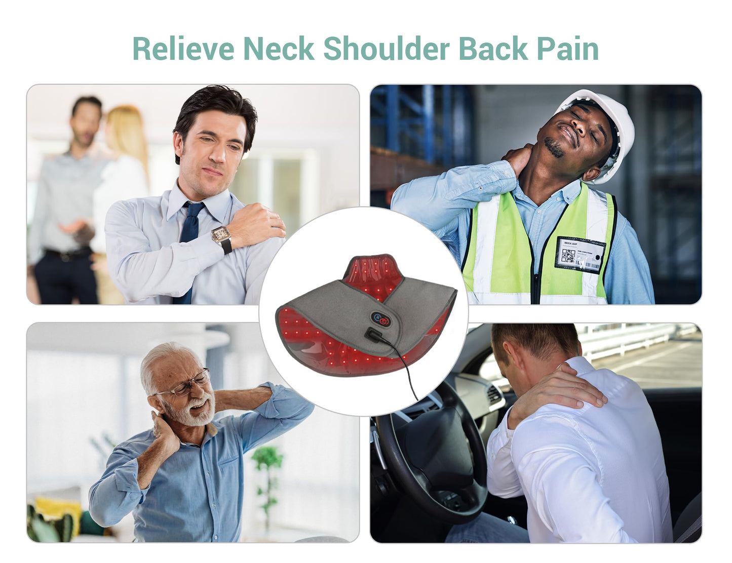 Comfytemp Red Light Therapy for Neck Shoulder Back Pain Relief with 162 LEDs, Infrared Light Therapy Pad for Body, Flexible Near Light Therapy Wrap, 660nm & 850nm