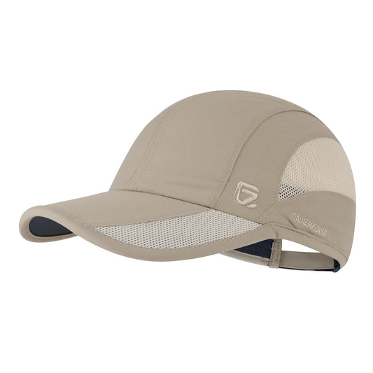 GADIEMKENSD Cooling Running Hat Quick Dry Summer Baseball Cap UPF50+ Sports Sun Caps Breathable Mesh Trucker Dad Hats Unstructured for Golf Tennis Hiking Gym Travel Camping Khaki M