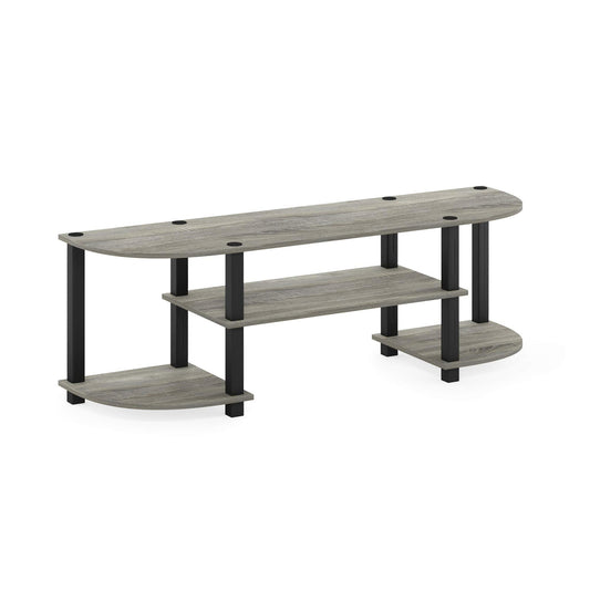 Furinno Turn-S-Tube Wide TV Entertainment Center, Oak Grey/Black
