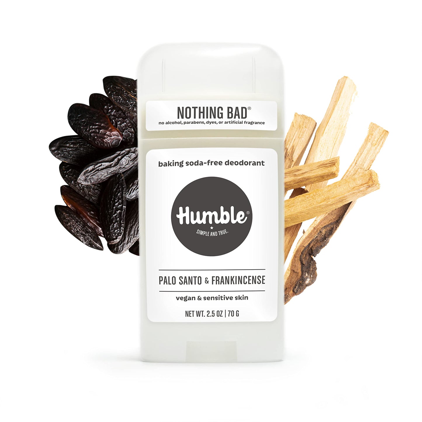 HUMBLE BRANDS Aluminum-Free Deodorant, Vegan and Cruelty- free, Formulated for Sensitive Skin, Palo Santo and Frankincense, 3 Pack, 2.5 Ounce