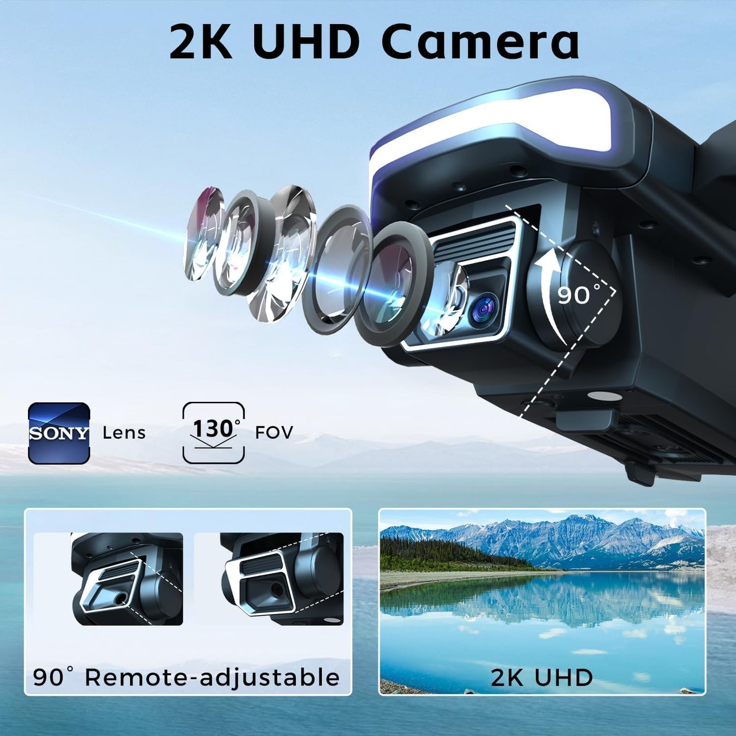 Super Enduring Brushless Motor Drone with 84 Mins Super Long Flight Time, Drone with 2K HD Camera for Beginners, CHUBORY A77 WiFi FPV Quadcopter, Follow Me, Auto Hover, 3 Batteries, Carrying Case