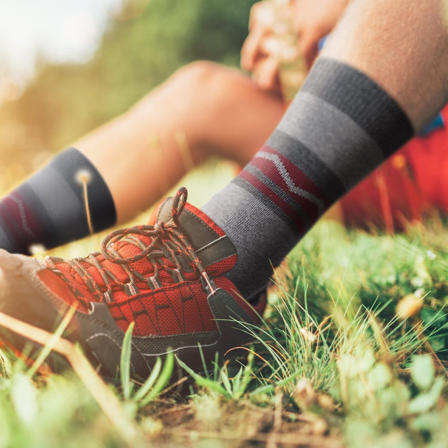 CS CELERSPORT 4 Pack Men's Merino Wool Hiking Socks with Cushion Warm Winter Thermal Boot Crew Socks, Dark Grey, X-Large