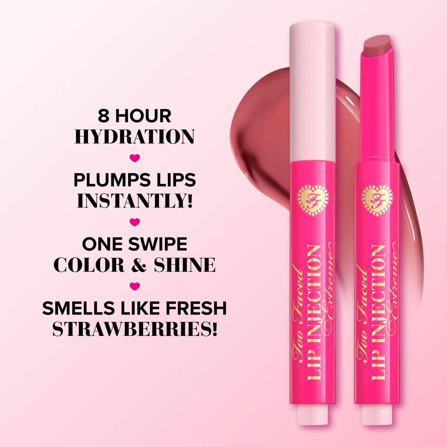 Too Faced Lip Injection Extreme Plumping Clicks | Glossy Lip Plumper, Hydrating + Dewy with Sheer Coverage, Velvet Crush, 0.05 oz.