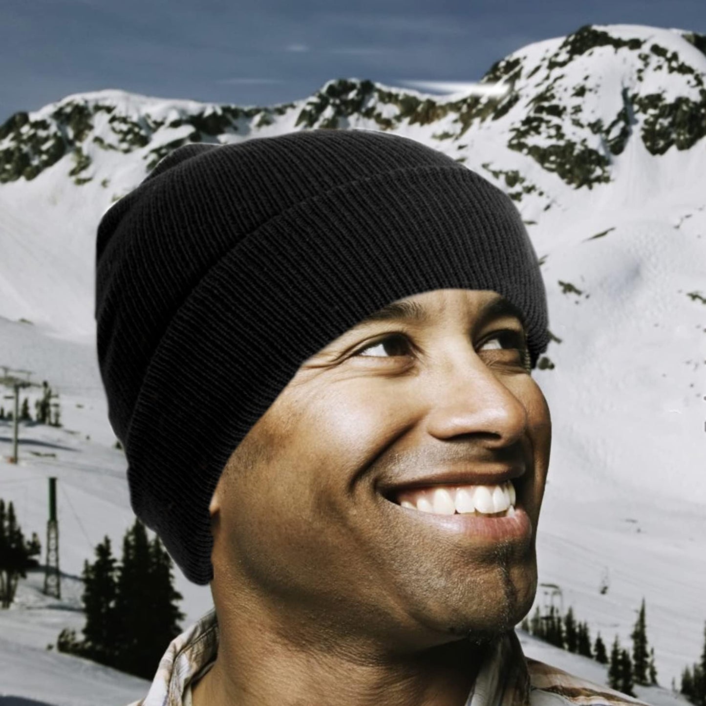 NPQQUAN 2 Packs Unisex Beanie Hats for Men Women Winter Knit Beanies Black+Yellow