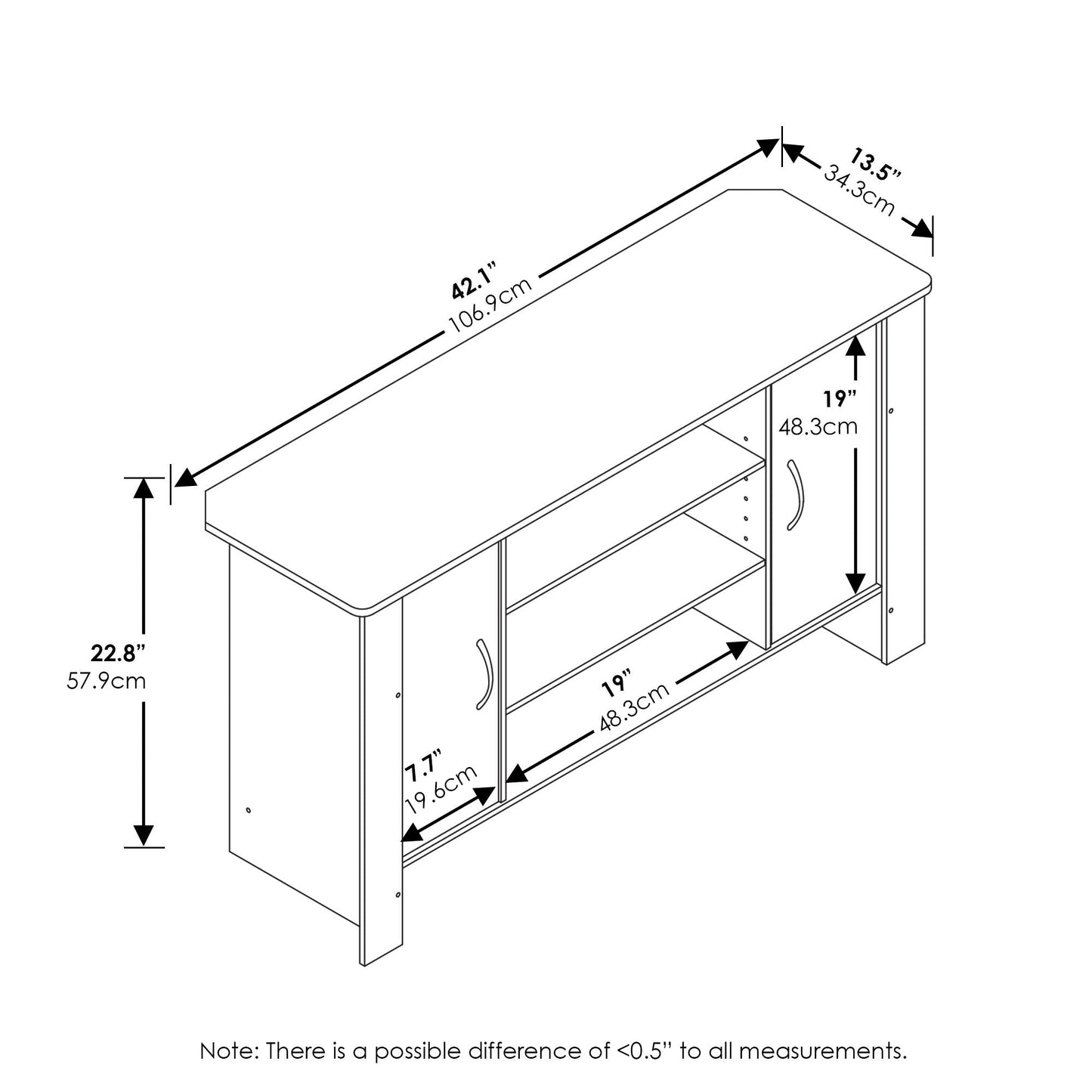 Furinno Econ TV Stand Entertainment Center, Espresso