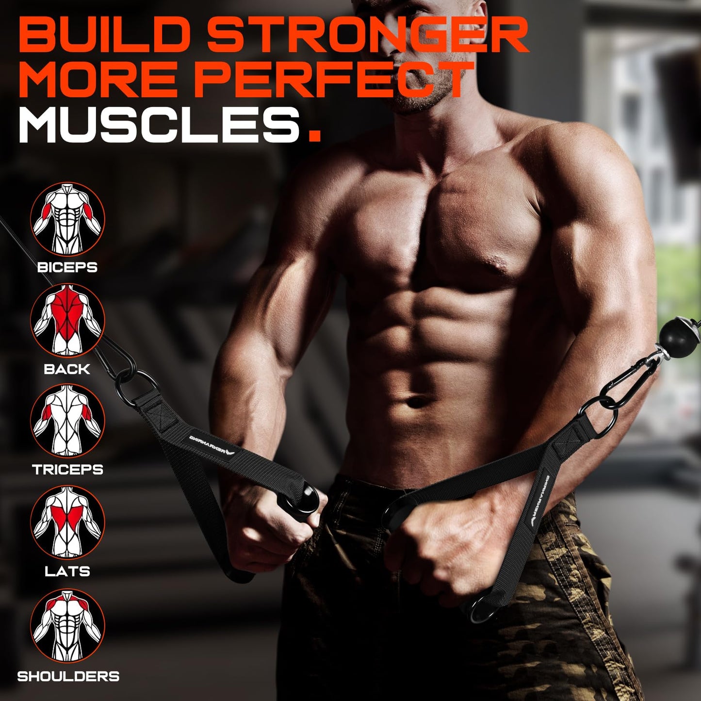 RENRANRING Gym Exercise Handles, Replacement Handle Attachments for Cable Machine Pulleys, Resistance Band and Strength Trainer, Pull Down Workout Accessories, Home Gym Add On Equipment