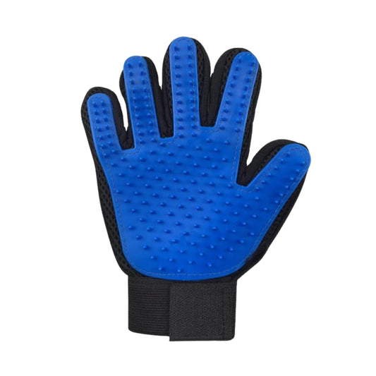 Clean Pet Hair Remover Glove Grooming & Massage Mitt with Enhanced Five-Finger Design, Gentle Deshedding for Dogs & Cats with Long or Short Fur, 1 Pack (Right-Hand), Blue