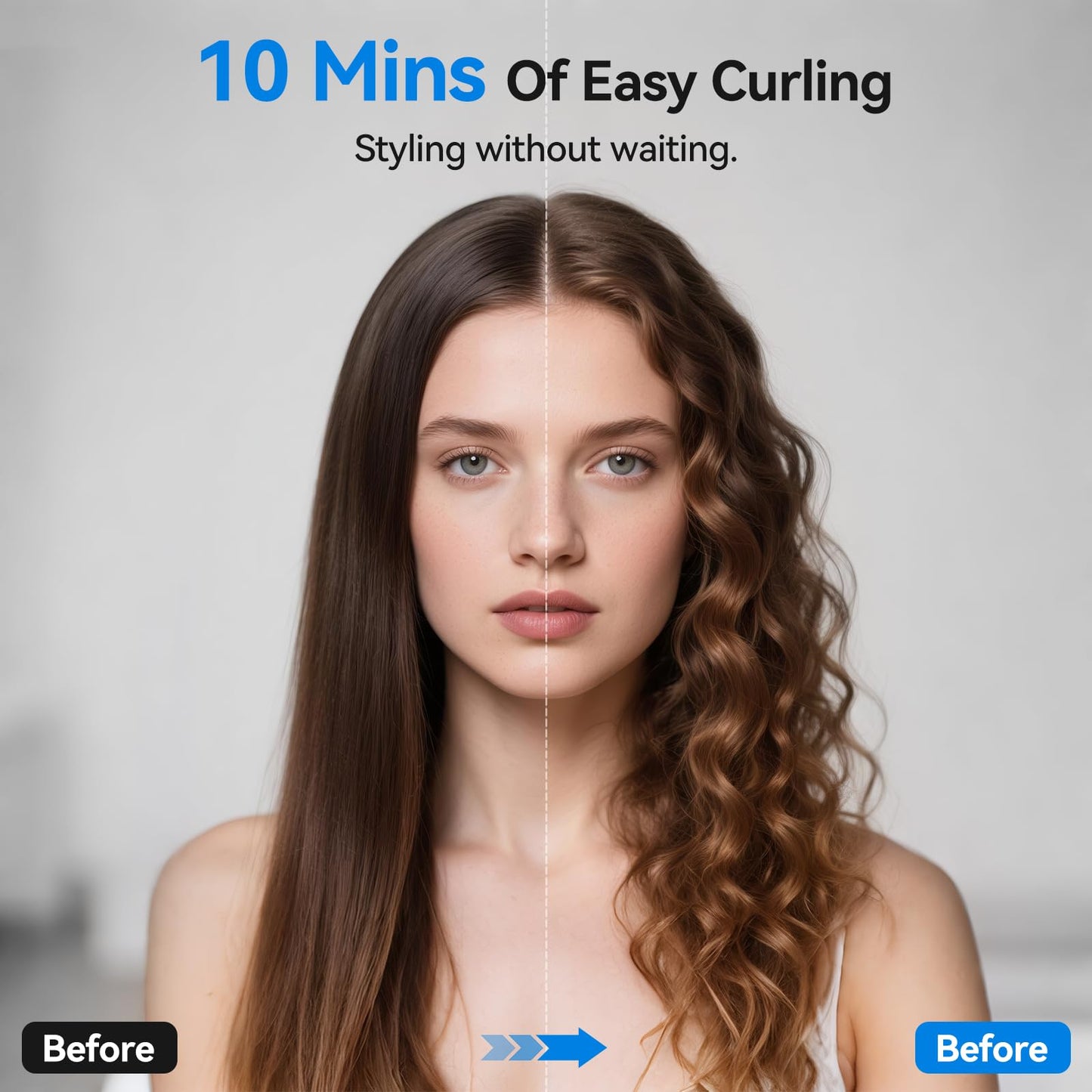 Cordless Curling Iron Mini Curling Iron, USB Rechargeable 4000 mAh 3 Temp Setting Travel Portable Hair Curler with 200 Million Negative Ion Cordless Hair Curler