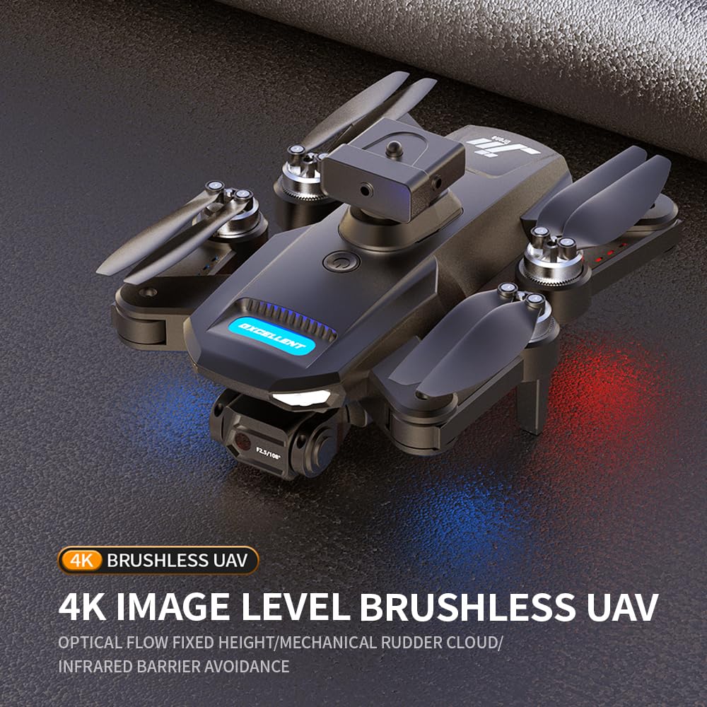 S22 Drone with 4K Camera for Adults Beginner; 194G Foldable RC Quadcopter with 328 Feet Control Range, Brushless Motor, 2.4G, 360 Degree Flip, 2 Batteries, Toys for Adults