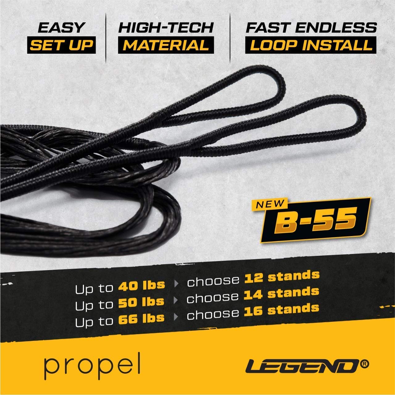 Legend Recurve Bow String - Dacron Bow String Replacement - Traditional Bowstrings - Recurve Bow Archery Accessories - Archery Equipment for Recurve Bows - Bowstring AMO 66 inch - 16 Strands