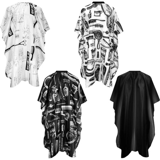 SATINIOR 4 Pcs Barber Cape for Hair Cutting Waterproof Styling Cape for Salon Coloring Hair, with Adjustable Snap Closure