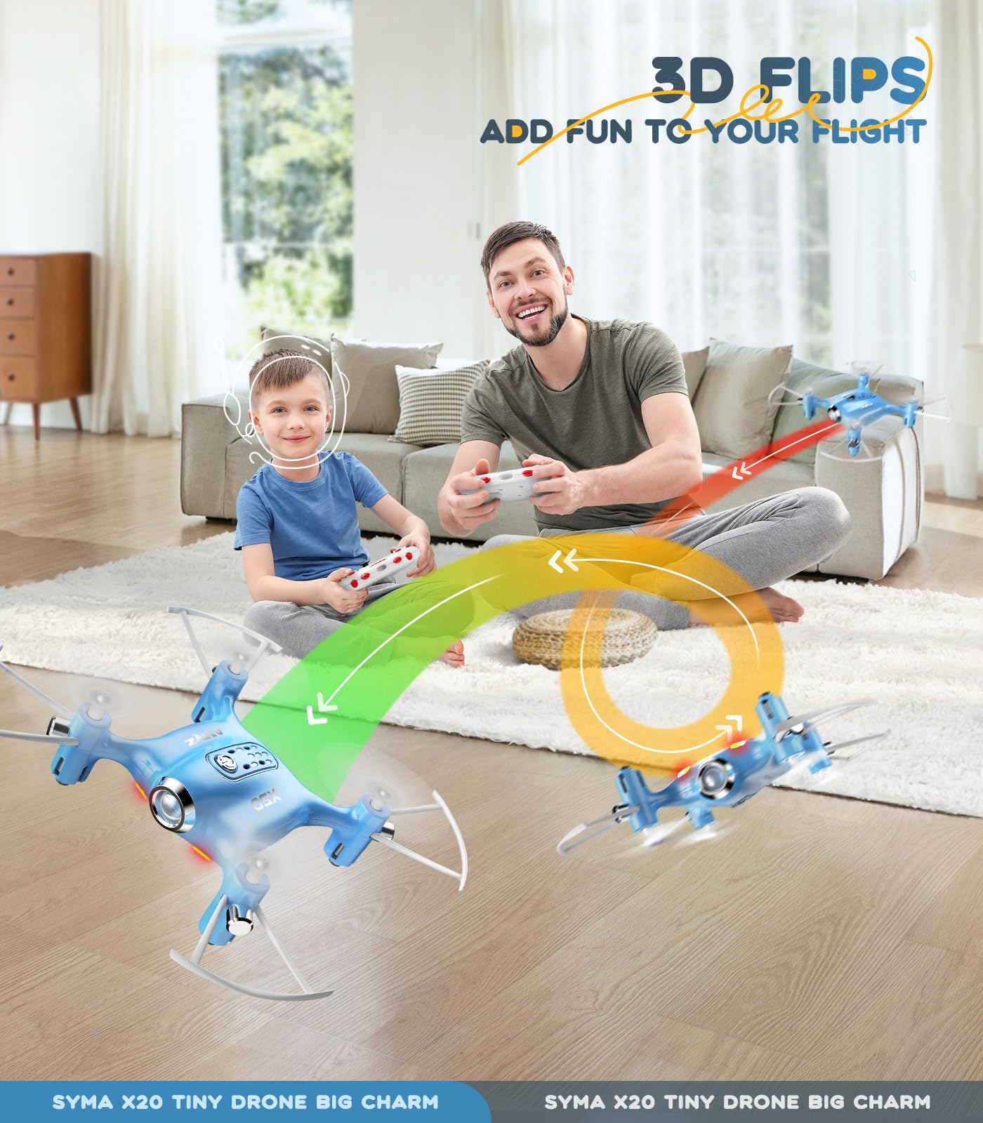 SYMA Drone for Kids,Easy Pocket RC Quadcopter with Altitude Hold, 3D Flips, Speed Switch Modes, Headless Mode, Protection Guards Helicopter Gift for Boys Girls