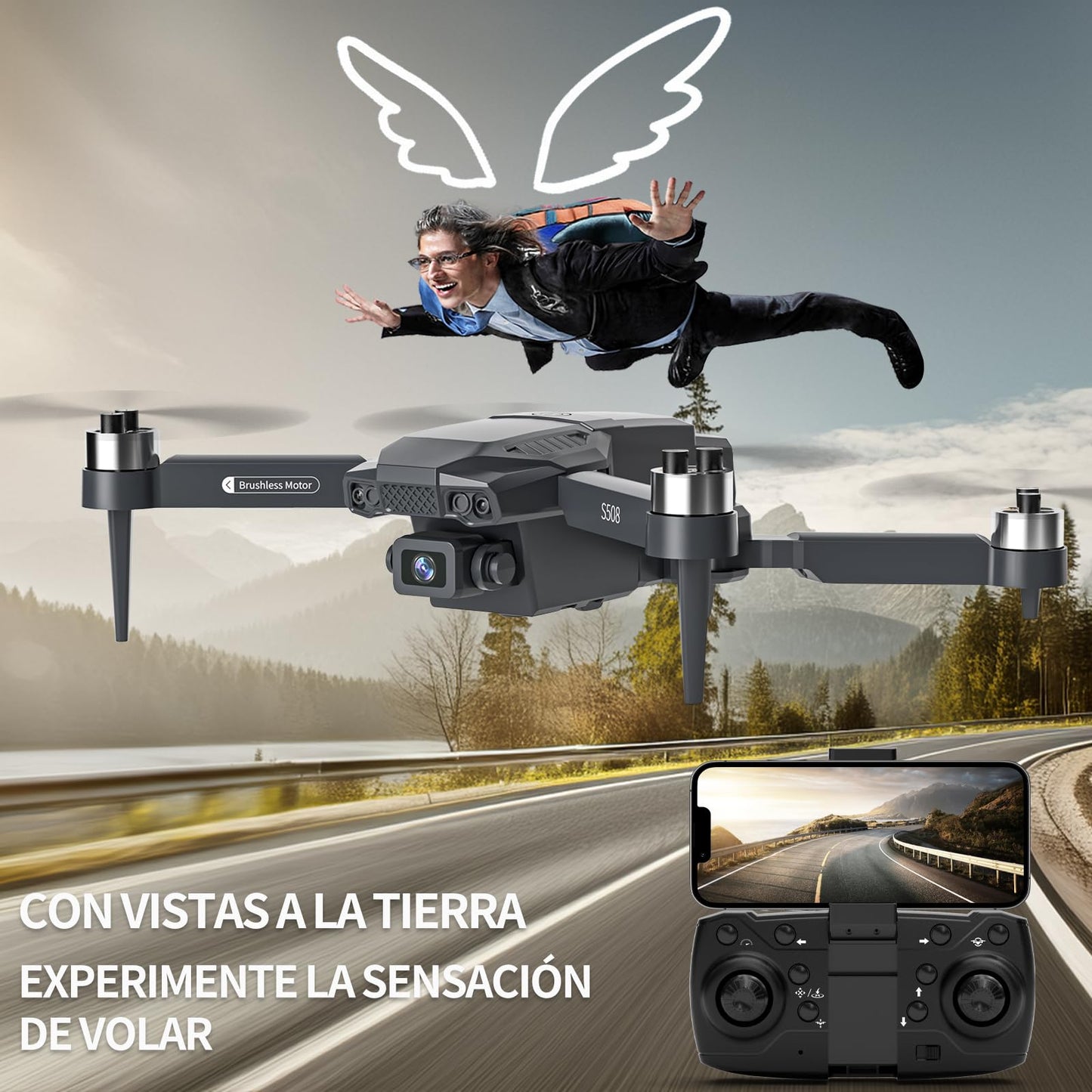 S508 Mini Drone with Camera 90°adjust, Remote Control Helicopter for Beginners, FPV RC Quadcopter with 720P Live Video Camera, Foldable Drone with Upgrade Altitude Hold, Gravity Control, Carry Case