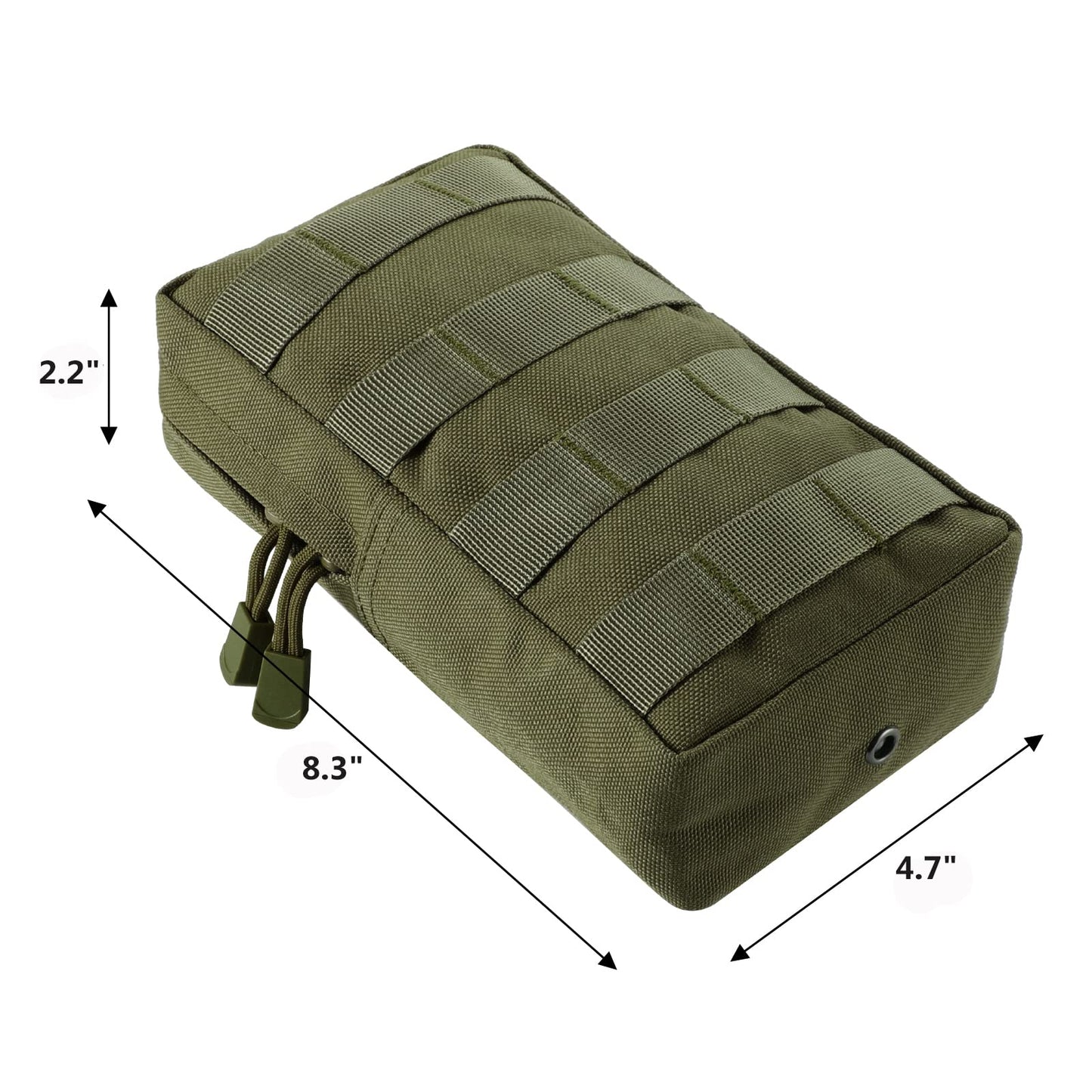 FRTKK 2 Pack Molle Pouches - Tactical Compact Water-Resistant EDC Pouch Small Utility Pouch Bags (Patch Included) (2 Pack-Army Green 3)