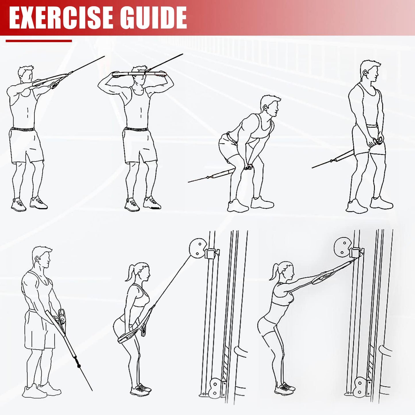 SYL Fitness Tricep Rope Cable Attachment, Tricep Pull Down Rope Tricep Pull Down Rope for Face Pulls, Push Downs, Bicep Curls