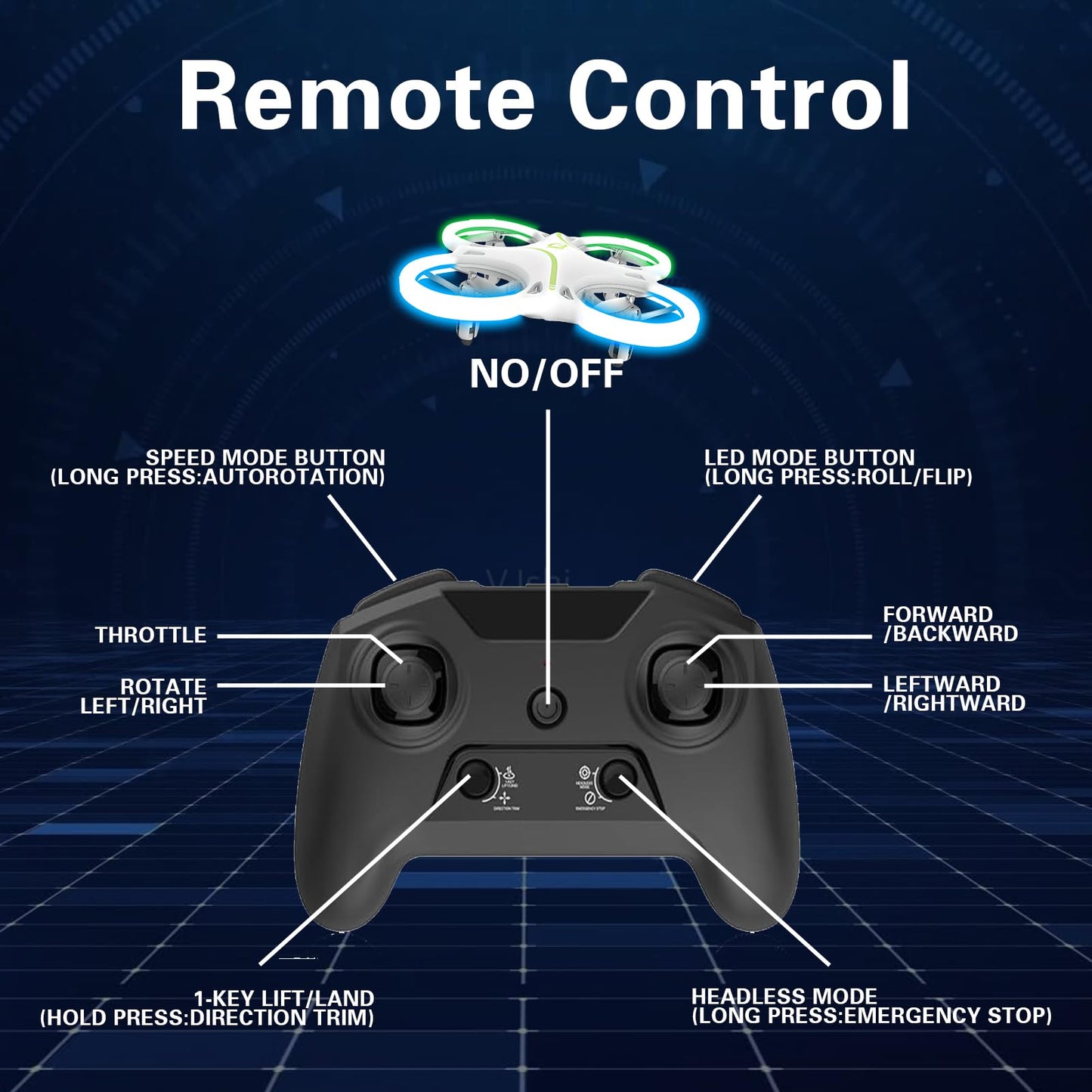 Drones for kids 8-12, Drone for Kid and Beginner, Drone with Led Light, Small Indoor Rc Drone with 360 Flip, 2 Batteries, One Key Take Off Landing, Kids Flying Toy Gift for Boy and Girl