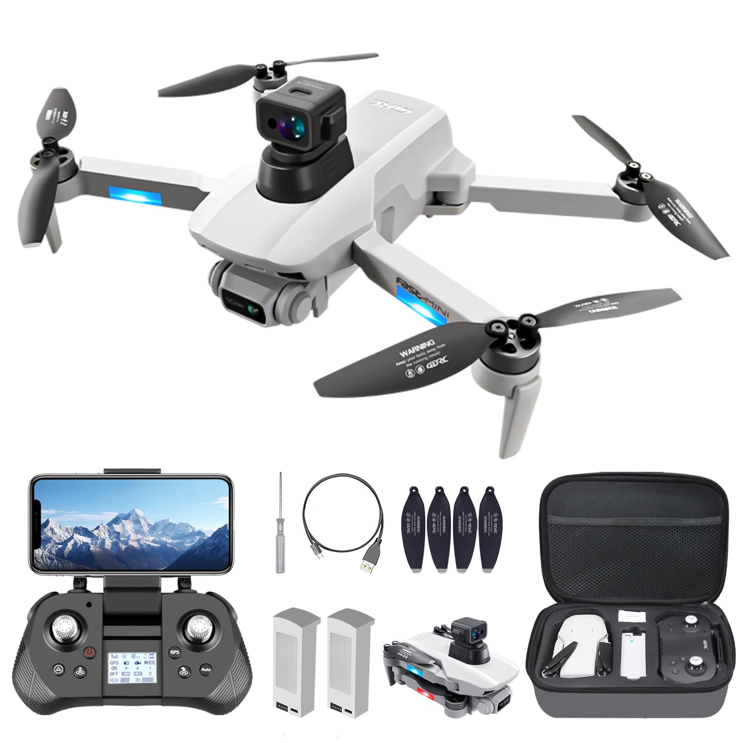 GPS Drones with Camera for Adults 4K with Brushless Motor and Follow Me Mode,Long Flight Time and Distance,5G FPV Transmission and Auto Return, Foldable RC Quadcopter for Beginner and Kids,Under249g
