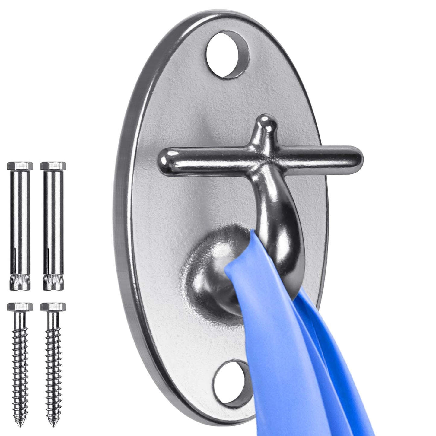 BeneLabel Wall Mount Bracket for Suspension Training - Heavy Duty Stainless Steel Hook for Resistance Bands, Olympic Rings, Battle Ropes, Yoga Swings and More - Indoor Outdoor Use - 2000 lbs Capacity