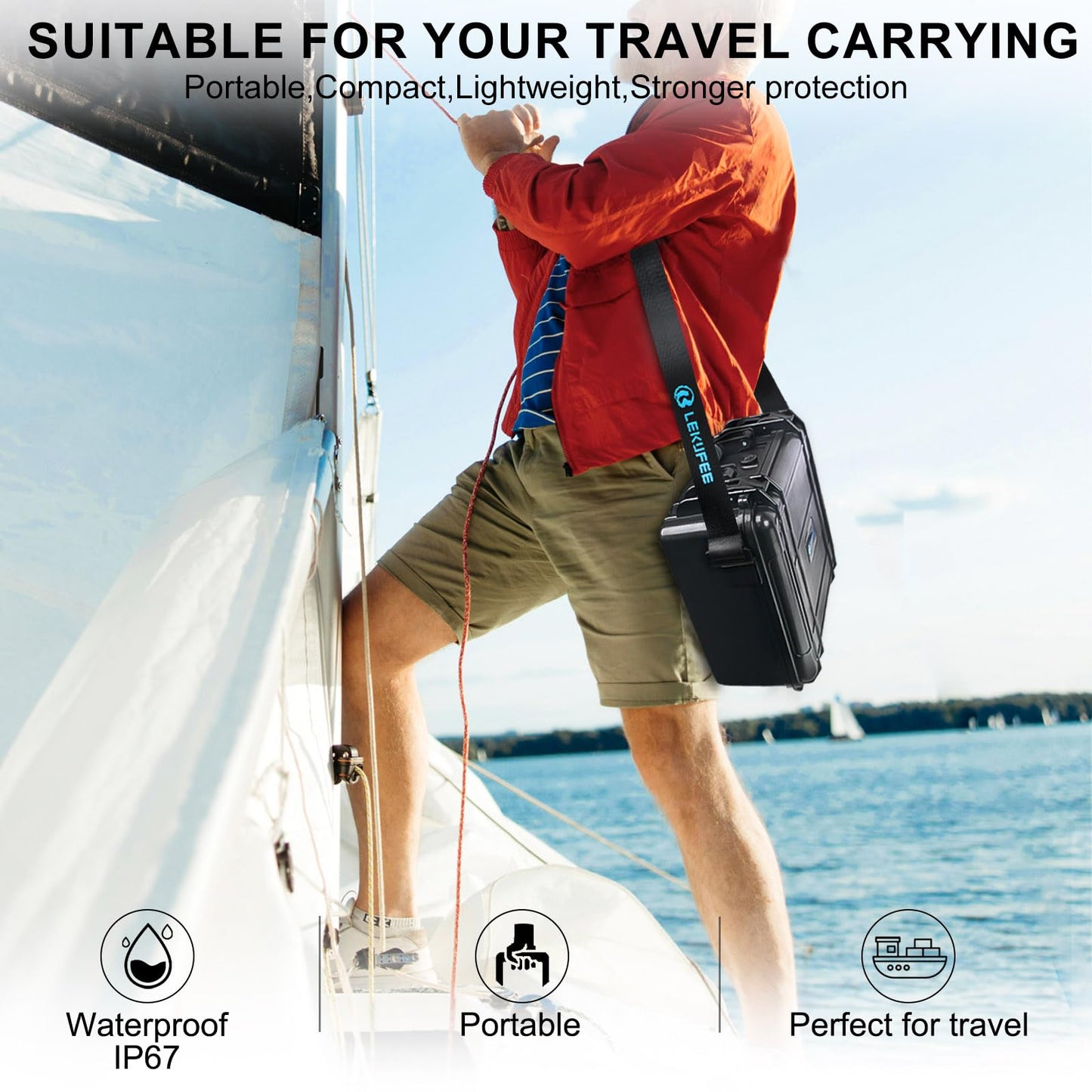 Lekufee Waterproof Hard Case Compatible with DJI Air 3S/3 Drone/Fly More Combo/RC 2/N3/N2 Remote Controller and Accessories (Case Only)