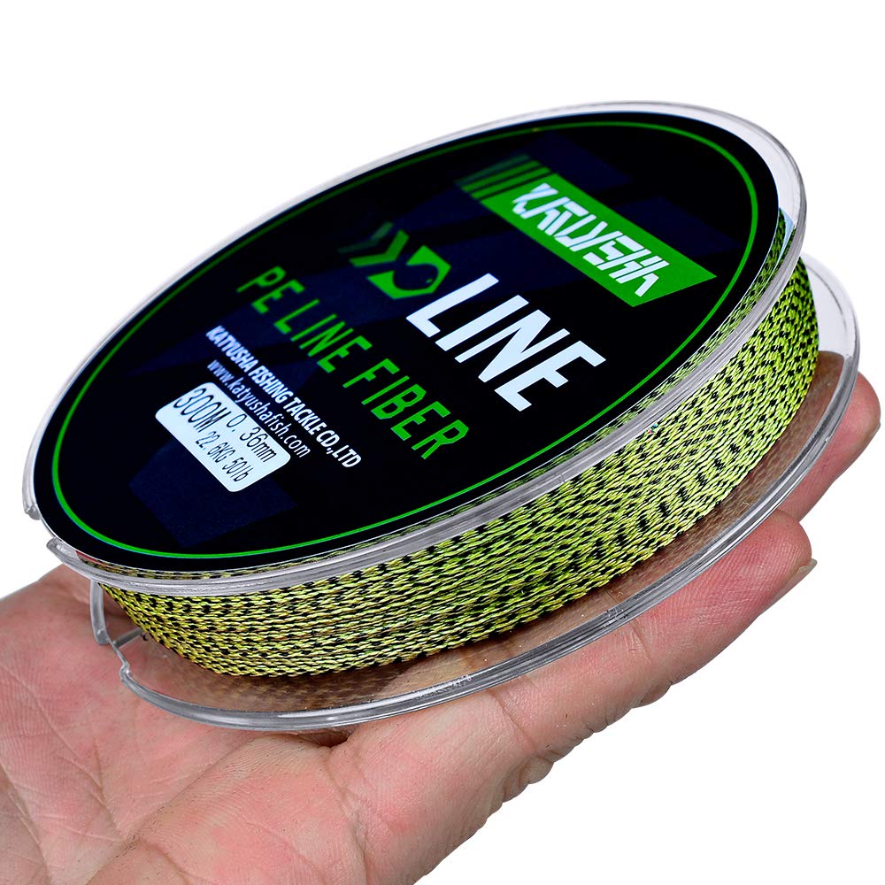 KATUYSHA Braided Fishing Line, Abrasion Resistant Zero Stretch Braided Lines 4 Strands Super Strong Superline 6Lb Test 328 Yards