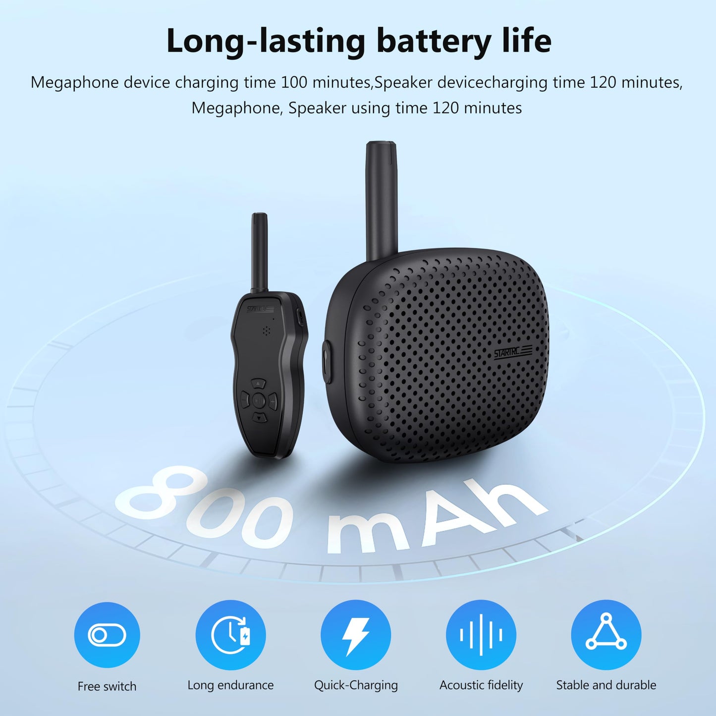 STARTRC Drone Speaker Real-Time Megaphone Portable Interference-Free Long Distance Microphone for DJI Air 3/Air 3S/Mavic 3 Pro/Avata/Holy Stone/FPV Drone Accessories