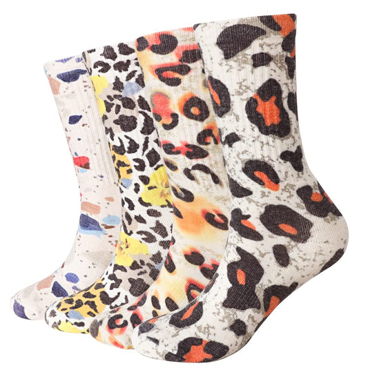 EnerWear 4 Pack Women's Merino Wool Outdoor Hiking Trail Crew Sock (US 9-11, 3D Color 1)