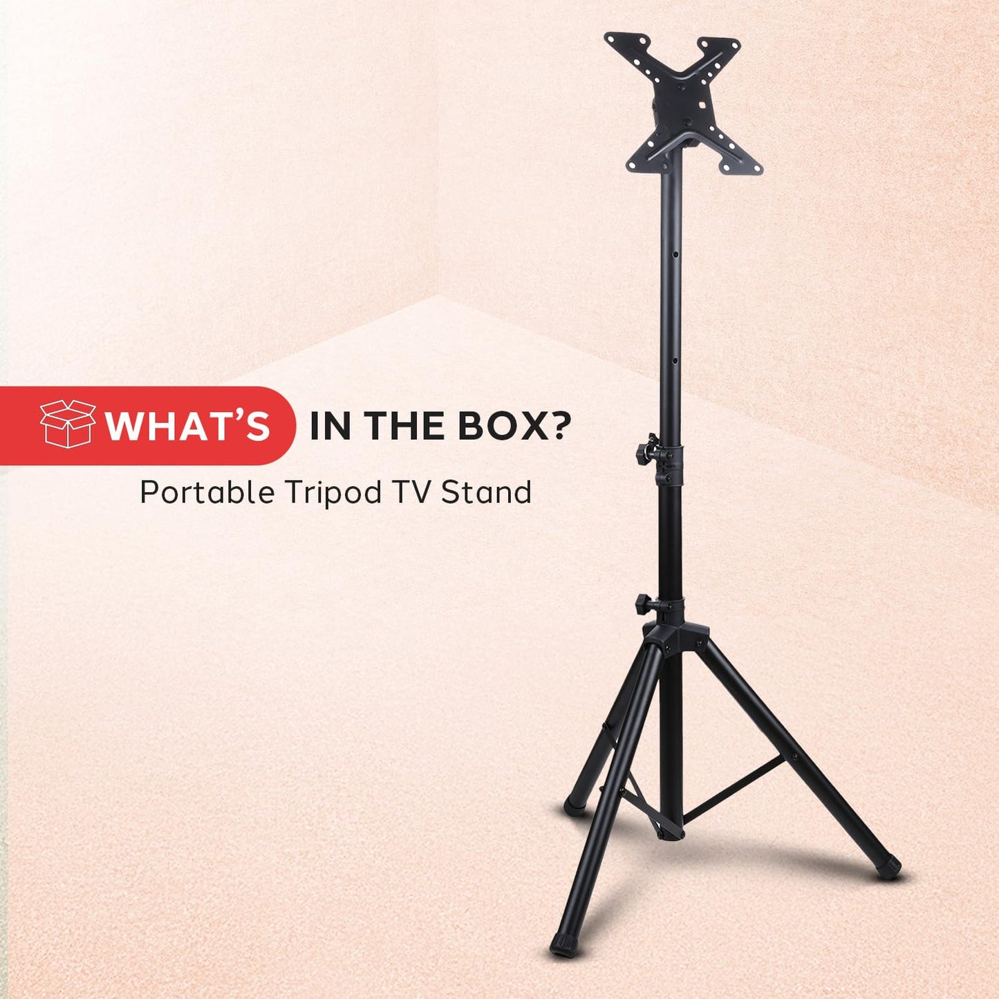Pyle Premium LCD Flat Panel TV Tripod Stand, Portable & Foldable TV Mount for LCD/LED Flat Screen TVs up to 32", Adjustable Height, 88.8 lbs Capacity, VESA 100x200/200x200 - (PTVSTNDPT3215)