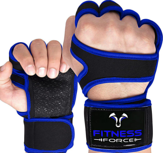 FITNESS FORCE Ventilated Gym Gloves for Men with Built-in Wrist Support for Workouts Weightlifting Gloves Workout Gloves for Women