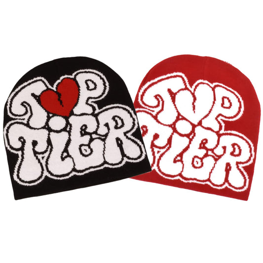 CORIRESHA Men Women Letter Graphic Y2k Beanie Knitted Hats Warm Winter Outdoor Caps