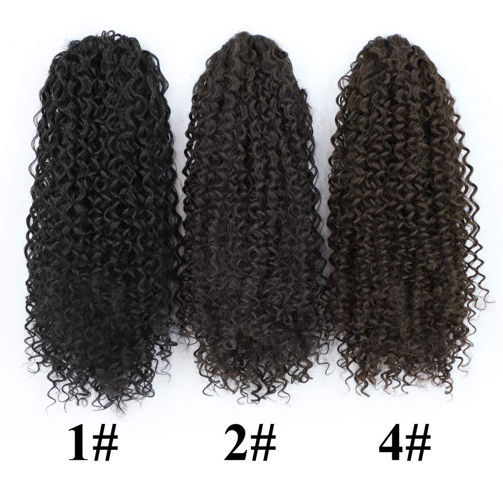 Vigorous Drawstring Ponytail Extension 14Inch Short Afro Kinky Curly Ponytail for African Women Fluffy Pony Tails Hair Extensions Synthetic Hairpiece for Daily Use(2#)