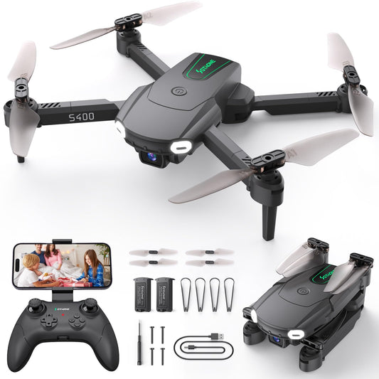 Mini Drones for Kids with Camera - 1080P HD Foldable Remote Control Helicopter Toys Gifts for Boys Girls Beginners, FPV RC Quadcopter with Altitude Hold, 3D Flips, Gesture Selfie, 3 Speed, 2 Batteries