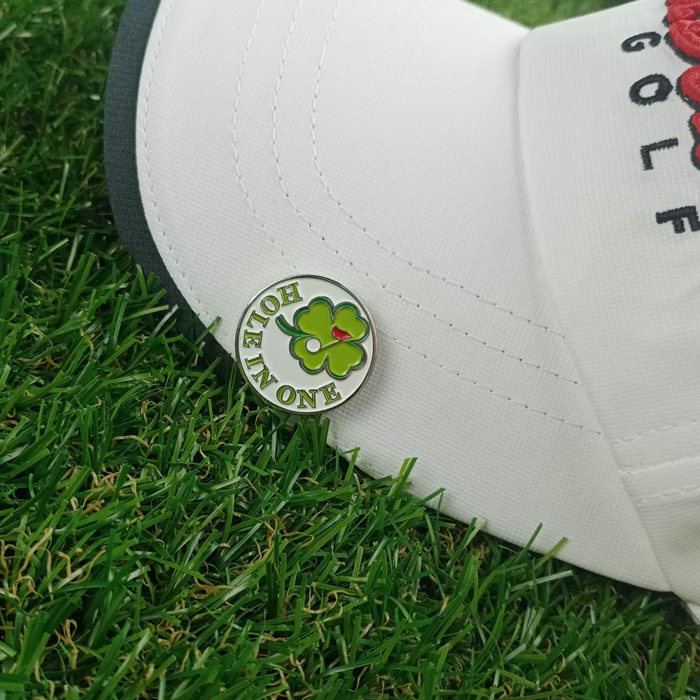 GOLTERS Golf Ball Markers with Hat Clips Value Sets for Men Women Golfer, Removable Attaches Easily to Golf Cap Premium Gifts (birdie clover)