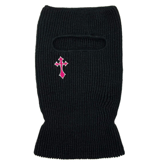 Balaclava Face Mask Winter Empty Top Ski Mask Knitted Full Face Cover for Outdoors (Black)