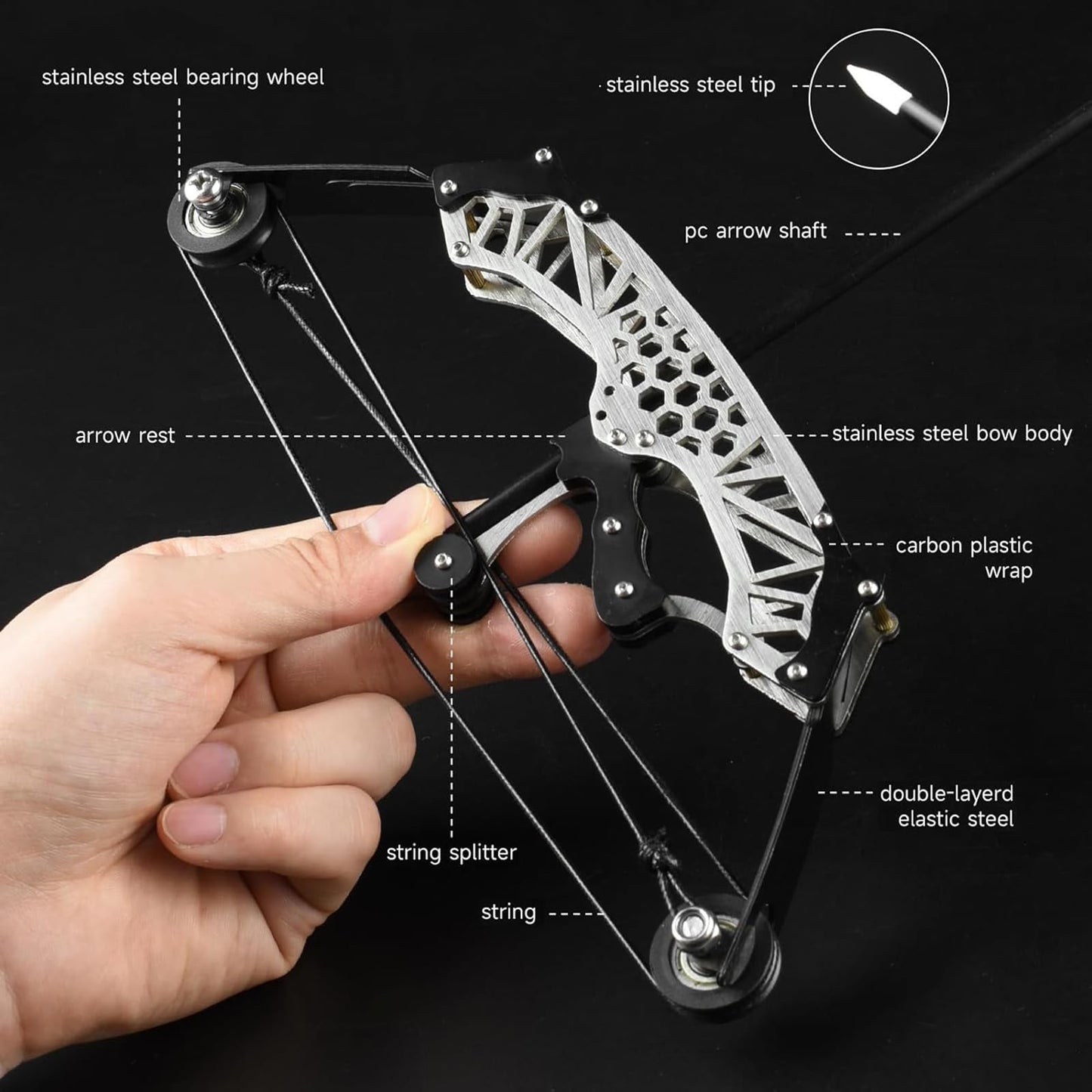 Compound Bow Archery Set Professional Competition Professional Training Outdoor Adventure Black Hexagonal Large Style