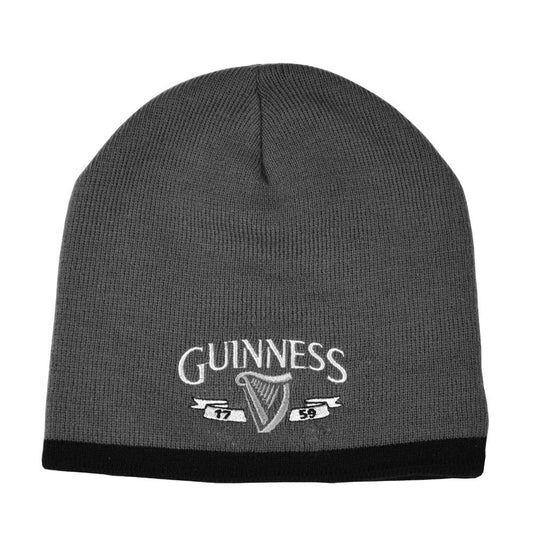 Guinness Men's Beanie, Charcoal/Black, One Size