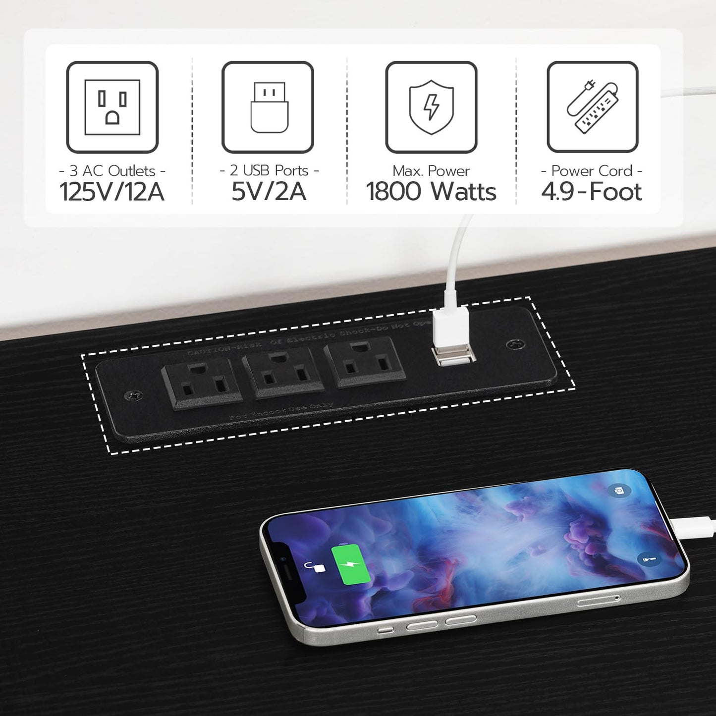 HOOBRO LED TV Stand for 65 Inch TVs with Charging Station, Gaming Entertainment Center with 3-Tier Open Storage, Long Media TV Console Table, TV Stand for Living Room, Bedroom, Black BB20UDDS01