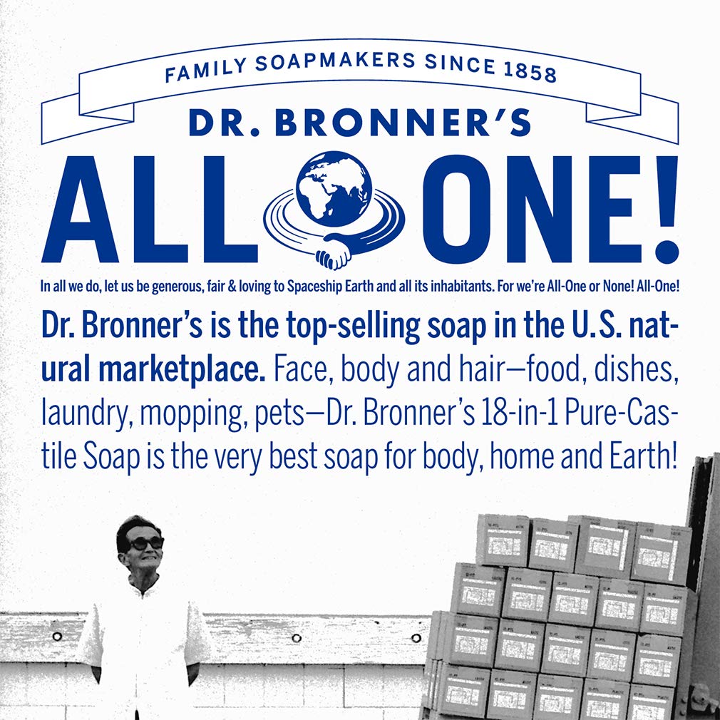 Dr. Bronner’s - Pure-Castile Liquid Soap (Baby Unscented, Travel Size, 2 ounce) - Made with Organic Oils, 18-in-1 Uses: Face, Body, Hair, Laundry, Pets and Dishes, Concentrated, Vegan, Non-GMO