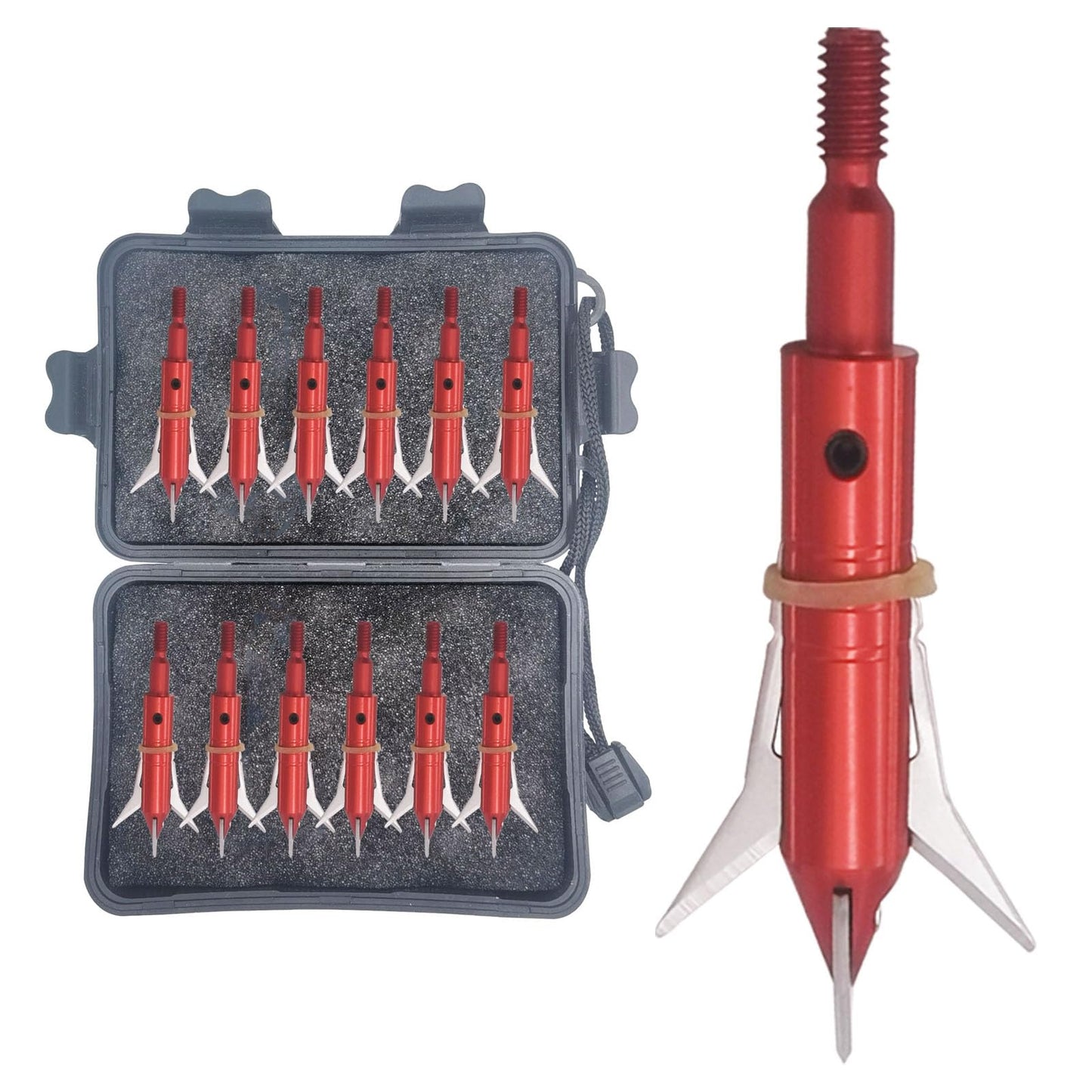 LeeMui Hunting Broadheads 100 Grain Stainless Steel Archery Broadheads Blades Grain Screw-in Arrow Heads Tips Compatible with Traditional Bows Archery Broad Crossbow Recurve