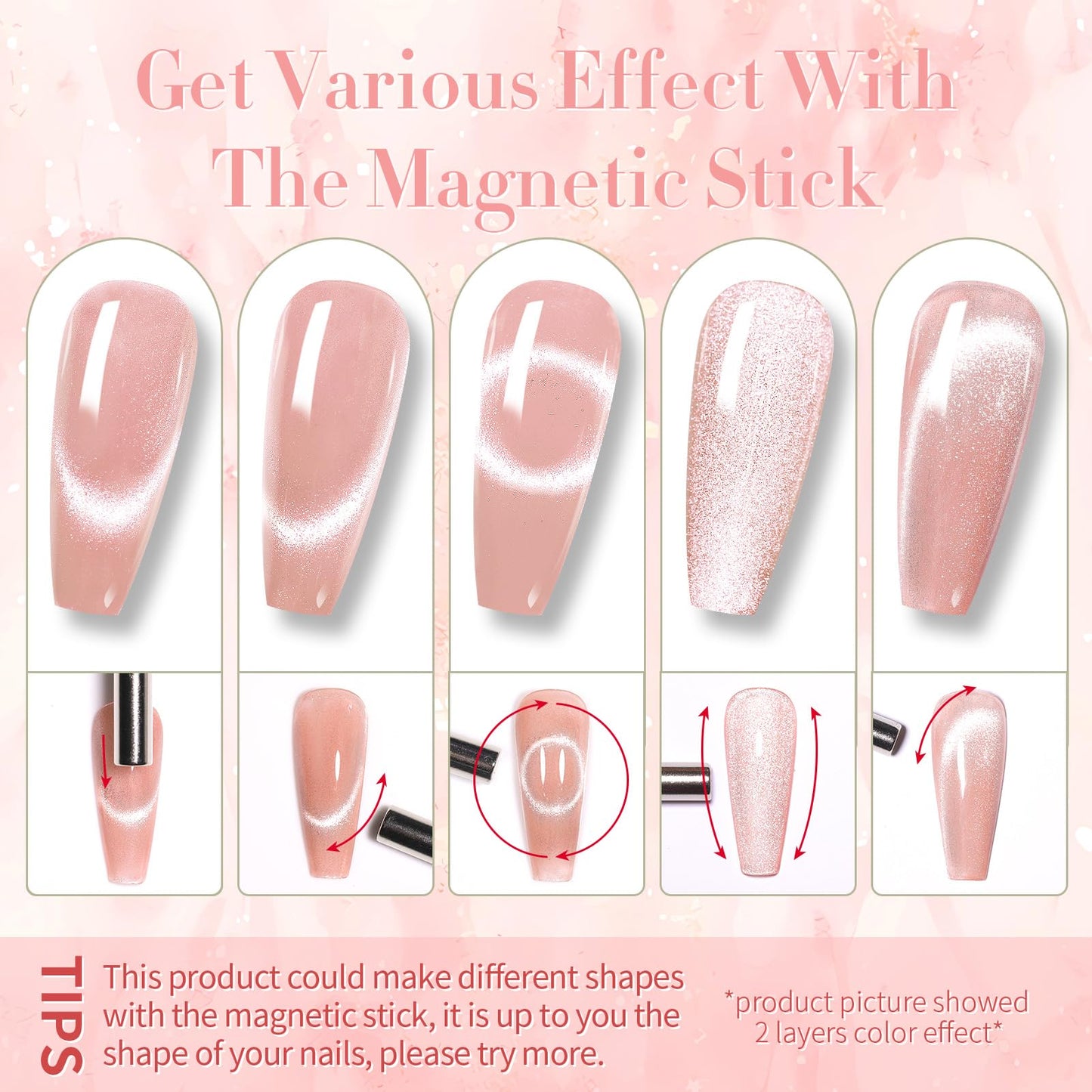 Born Pretty Magnetic Gel Nail Polish Jelly Cat Magnetic Eye Gel Polish Crystal Transparent Auroras Nail Gel for Salon Home DIY Manicure Use